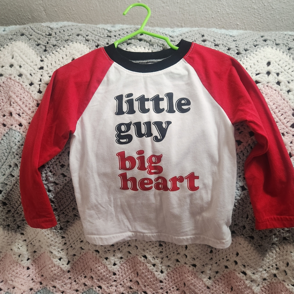Playful Long Sleeve Kids Tee - Red & White